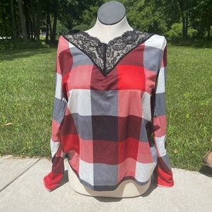 NWOT plaid top long sleeve